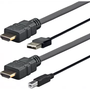 Vivolink PROHDMIUSBAB5AMP videokáblový adaptér 5 m HDMI + USB Type-A HDMI + USB Type-B čierny