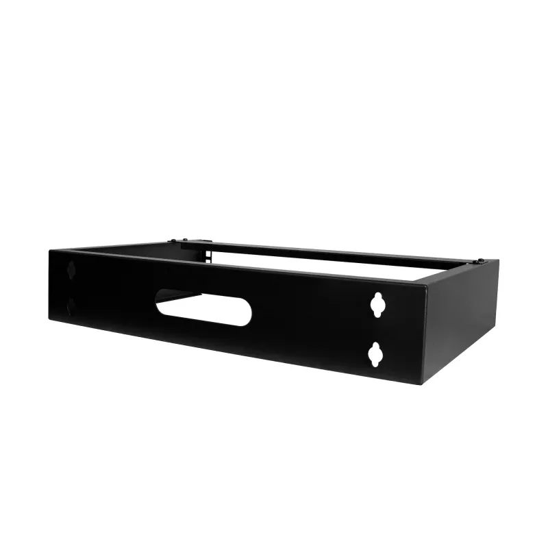 StarTech.com RACK-2U-14-BRACKET 2U 19-palcový nástenný sieťový rack, hĺbka 14 palcov (nízky profil), držiak na patch panel, nosnosť 35 kg (77 lbs), čierny