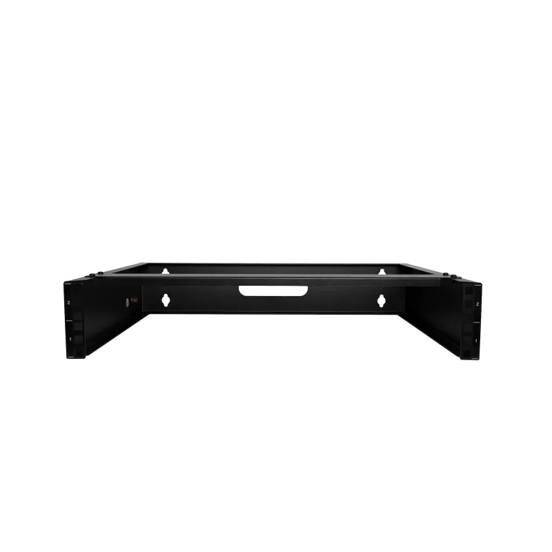 StarTech.com RACK-2U-14-BRACKET 2U 19-palcový nástenný sieťový rack, hĺbka 14 palcov (nízky profil), držiak na patch panel, nosnosť 35 kg (77 lbs), čierny