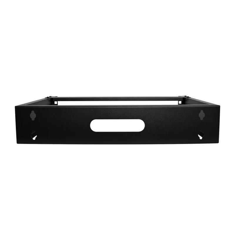 StarTech.com RACK-2U-14-BRACKET 2U 19-palcový nástenný sieťový rack, hĺbka 14 palcov (nízky profil), držiak na patch panel, nosnosť 35 kg (77 lbs), čierny