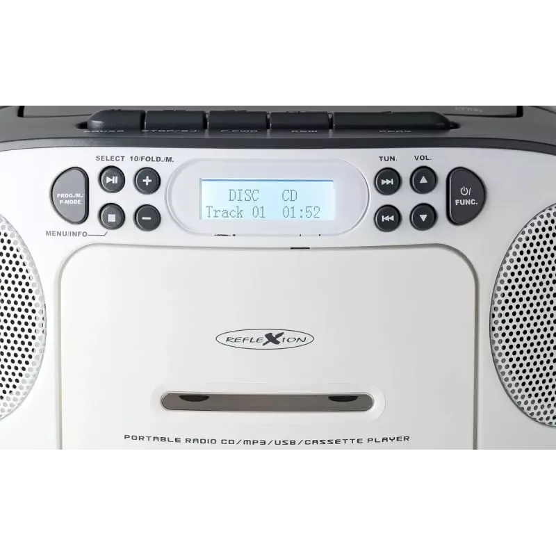 Prenosný ghettoblaster Reflexion RCR2260DAB biela/sivá s DAB+/UKW tunerom a CD prehrávačom