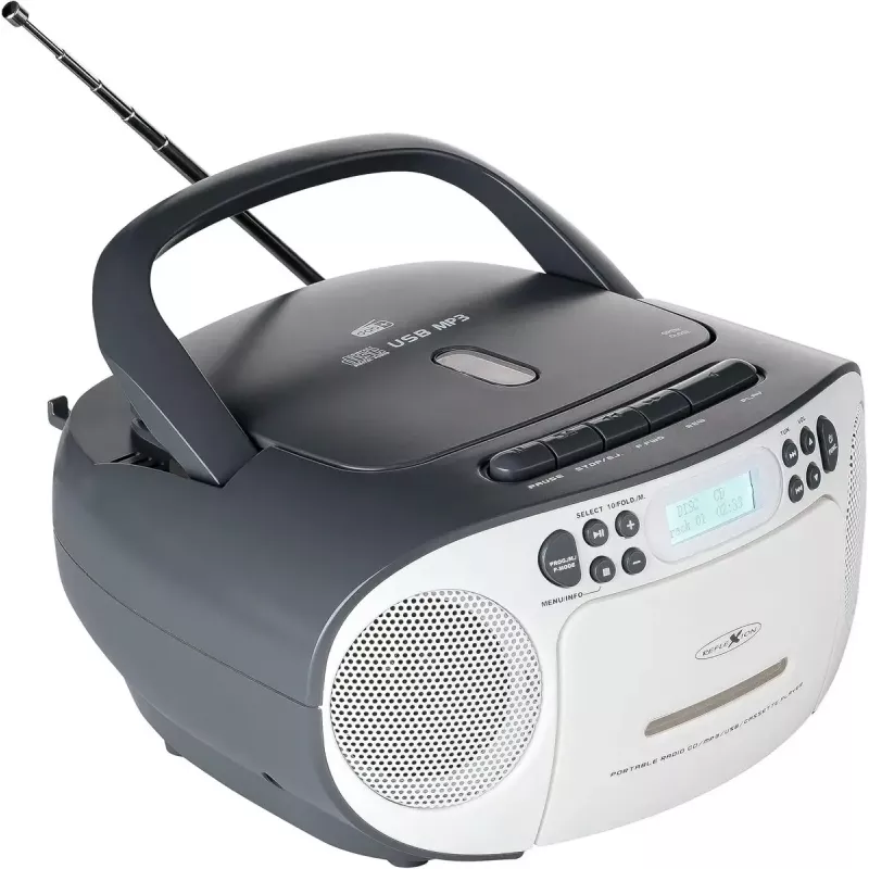 Prenosný ghettoblaster Reflexion RCR2260DAB biela/sivá s DAB+/UKW tunerom a CD prehrávačom