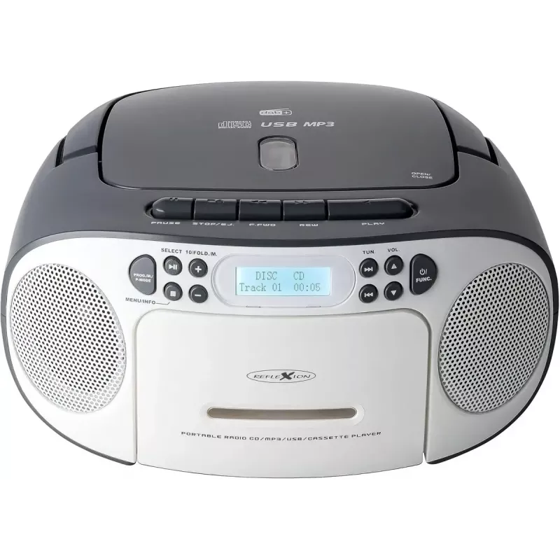 Prenosný ghettoblaster Reflexion RCR2260DAB biela/sivá s DAB+/UKW tunerom a CD prehrávačom