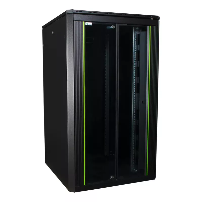 Voľne stojaca rack skriňa LOGON RDL26U88BL 26U čierna 600 kg kapacita