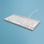 R-Go Tools ergonomická klávesnica R-Go Compact Break, kompaktná klávesnica so softvérom na prestávky, QWERTZ (DE), káblová, biela