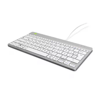 R-Go Tools ergonomická klávesnica R-Go Compact Break, kompaktná klávesnica so softvérom na prestávky, QWERTZ (DE), káblová, biela