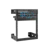 StarTech.com 12HE 19 inch nástenná montážna sieťová skriňa – 12 inch hĺbka 2-stĺpiková open-frame serverová skriňa pre dátové/AV/IT/počítačové zariadenia/patch panel s klietkovými maticami a skrutkami 90 kg nosnosť, čierna (RK12WALLO)