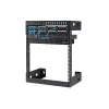 StarTech.com 12HE 19 inch nástenná montážna sieťová skriňa – 12 inch hĺbka 2-stĺpiková open-frame serverová skriňa pre dátové/AV/IT/počítačové zariadenia/patch panel s klietkovými maticami a skrutkami 90 kg nosnosť, čierna (RK12WALLO)