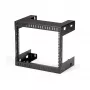 StarTech.com 8U 19-palcový nástenný sieťový rack – 12-palcový hĺbkový 2-stĺpikový open-frame serverový rack pre dátové/AV/IT/počítačové zariadenia/patch panel s klietkovými maticami a skrutkami, 135 lb nosnosť, čierna (RK812WALLO)