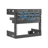 StarTech.com 8U 19-palcový nástenný sieťový rack – 12-palcový hĺbkový 2-stĺpikový open-frame serverový rack pre dátové/AV/IT/počítačové zariadenia/patch panel s klietkovými maticami a skrutkami, 135 lb nosnosť, čierna (RK812WALLO)