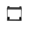 StarTech.com 8U 19-palcový nástenný sieťový rack – 12-palcový hĺbkový 2-stĺpikový open-frame serverový rack pre dátové/AV/IT/počítačové zariadenia/patch panel s klietkovými maticami a skrutkami, 135 lb nosnosť, čierna (RK812WALLO)