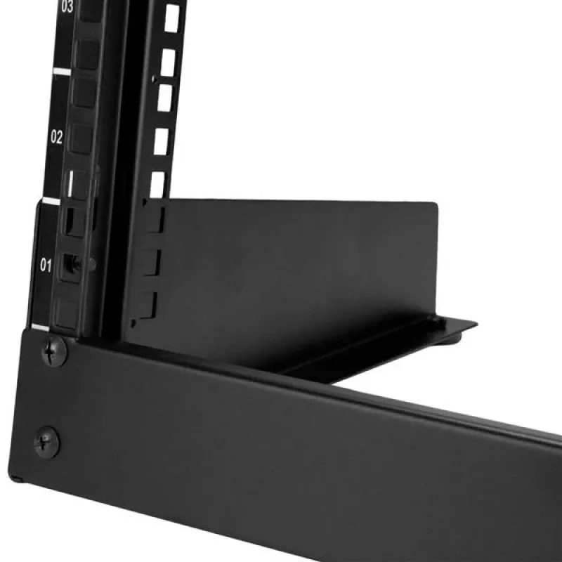 StarTech.com 2-post 8U stolný serverový rack, malý open-frame 19-palcový počítačový rack, kompaktný sieťový rack pre AV/štúdiové/dátové/IT zariadenia – samostatný dvojstĺpikový rack pre domácnosť/kanceláriu