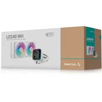 Kvapalinový chladič DeepCool LD240 biely 240-mm radiátor s RGB ventilátormi