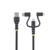 StarTech.com 1m odolný USB multi nabíjací kábel, USB na Lightning/Micro-USB/Type-C, Apple MFi certifikovaný, aramidový plášť, univerzálny 3-in-1 USB nabíjací kábel pre iPhone/iPad/Android