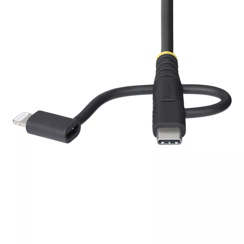 StarTech.com 1m odolný USB multi nabíjací kábel, USB na Lightning/Micro-USB/Type-C, Apple MFi certifikovaný, aramidový plášť, univerzálny 3-in-1 USB nabíjací kábel pre iPhone/iPad/Android