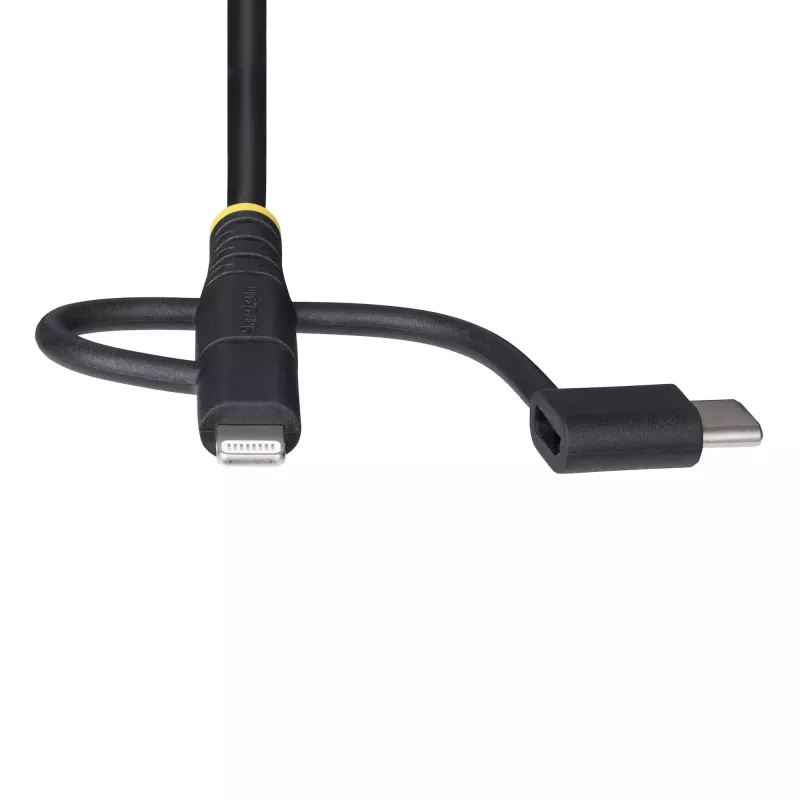 StarTech.com 1m odolný USB multi nabíjací kábel, USB na Lightning/Micro-USB/Type-C, Apple MFi certifikovaný, aramidový plášť, univerzálny 3-in-1 USB nabíjací kábel pre iPhone/iPad/Android