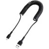 StarTech.com 1m (3ft) USB na Lightning kábel, MFi certifikovaný, špirálový nabíjací kábel pre iPhone, čierny, odolný TPE plášť aramidové vlákno, robustný špirálový kábel Lightning
