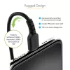 StarTech.com 1m (3ft) USB na Lightning kábel, MFi certifikovaný, špirálový nabíjací kábel pre iPhone, čierny, odolný TPE plášť aramidové vlákno, robustný špirálový kábel Lightning