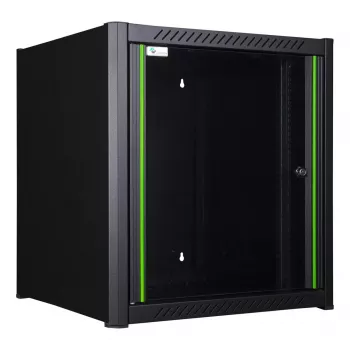 Nástenný rack LOGON RWM12U45BL 12U čierny kľúčový zámok manažment káblov