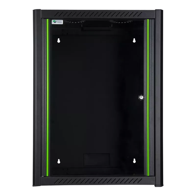 Nástenný rack LOGON RWM16U45BL 16U čierny kľúčový zámok manažment káblov