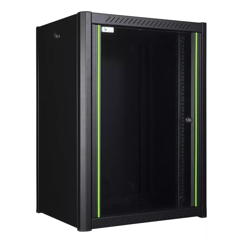 Nástenný rack LOGON RWP16U45BL 16U čierny zámok na kľúč