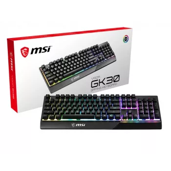 MSI VIGOR GK30 RGB MEMchanical herná klávesnica ' DE rozloženie, MECH. membránové spínače, 6-zónové RGB podsvietenie, RGB Mystic Light, vodoodpudivý dizajn klávesnice'