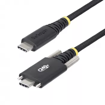 StarTech.com 2 m USB-C nabíjací kábel, bočné skrutkové zaistenie, 240 W (5 A) PD EPR, dvojvrstvový silikónový/opletený plášť, USB 2.0 kábel na nabíjanie notebooku, USB-IF certifikovaný, robustný USB-C nabíjací kábel