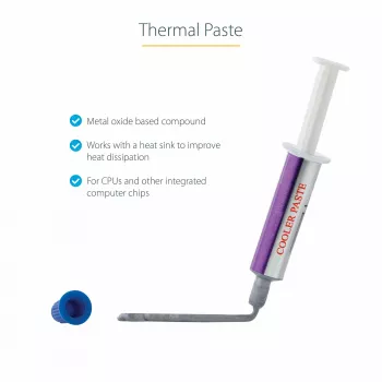StarTech.com teplovodivá pasta, oxid kovové spojenie, opätovne uzatvárateľná striekačka (1,5 g), teplovodivá pasta pre chladič CPU