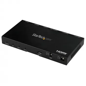 StarTech.com 2-portový HDMI splitter (1x2) – 4K 60Hz UHD HDMI 2.0 audio-video splitter so scalerom a audio extraktorom (3,5 mm/SPDIF) – duálny HDMI splitter (1 vstup 2 výstupy) – EDID kópia – TV/projektor
