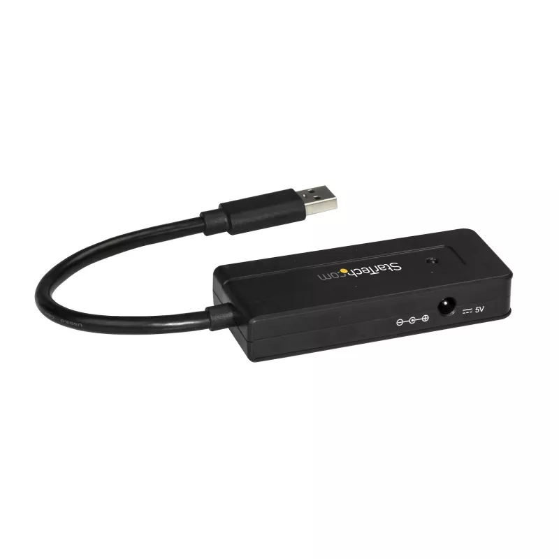 StarTech.com 4-portový USB 3.0 hub (SuperSpeed 5 Gbit/s) s rýchlym nabíjaním – prenosný USB 3.1 Gen 1 Type-A hub pre laptop/desktop – USB bus-power alebo samostatne napájaný pre vysoký výkon – mini/kompaktný