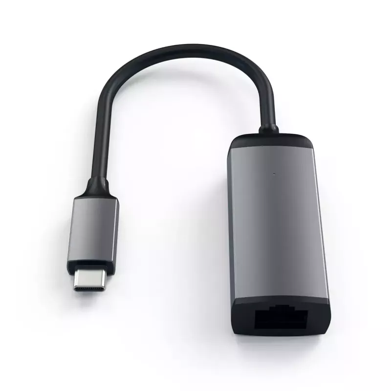 Satechi ST-TCENM adaptér USB-C na Gigabit Ethernet, hliník, vesmírne sivý