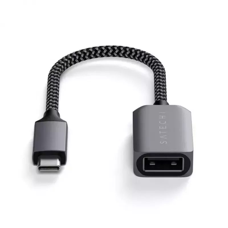 USB kábel Satechi ST-UCATCM USB-C na USB-A, USB 3.2 Gen 1 (5 Gbit/s), sivý