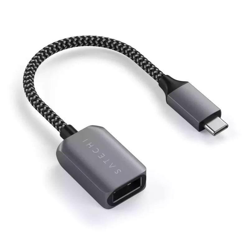 USB kábel Satechi ST-UCATCM USB-C na USB-A, USB 3.2 Gen 1 (5 Gbit/s), sivý