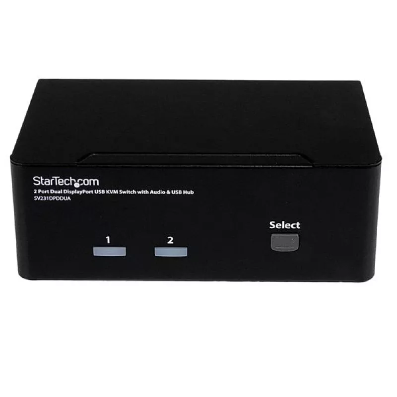 StarTech.com 2-portový Dual DisplayPort USB KVM prepínač s audio a USB 2.0 hubom