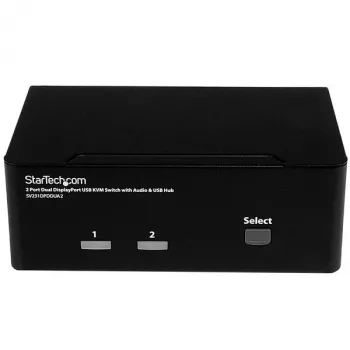 StarTech.com 2-portový DisplayPort Dual-Monitor KVM prepínač – 4K 60Hz