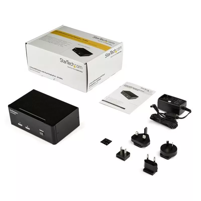 StarTech.com 2-portový DisplayPort Dual-Monitor KVM prepínač – 4K 60Hz