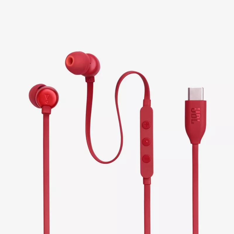 JBL Tune 310C headset káblový in-ear hovory/hudba USB Type-C červený