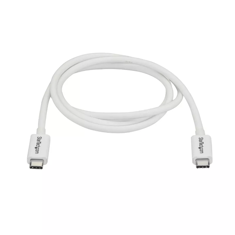 StarTech.com Thunderbolt 3 kábel – 20 Gbit/s – 1 m – biely – kompatibilný s Thunderbolt, USB a DisplayPort