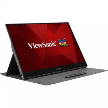 Viewsonic TD1655 počítačový monitor 39,6 cm (15,6 palcov) 1920 x 1080 pixelov Full HD LED dotykový displej viacpoužívateľský čierna, strieborná