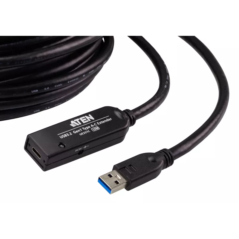 ATEN USB 3.2 Gen1 predlžovací kábel 10m USB A na USB C čierny