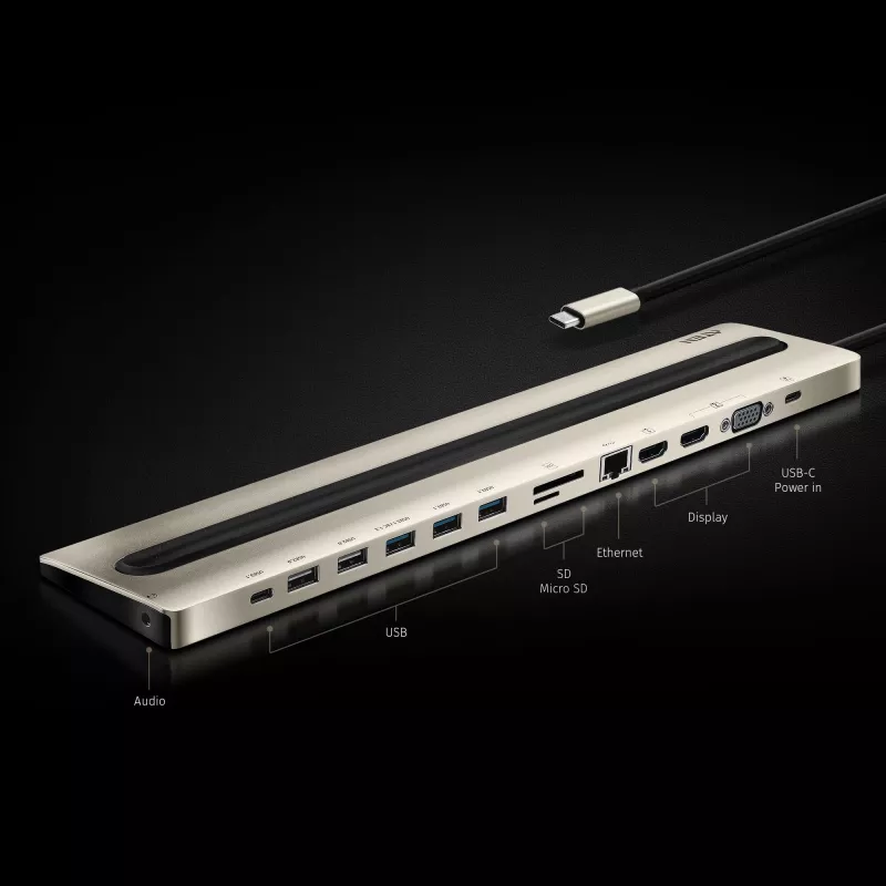 ATEN USB-C multiport dock s power pass-through