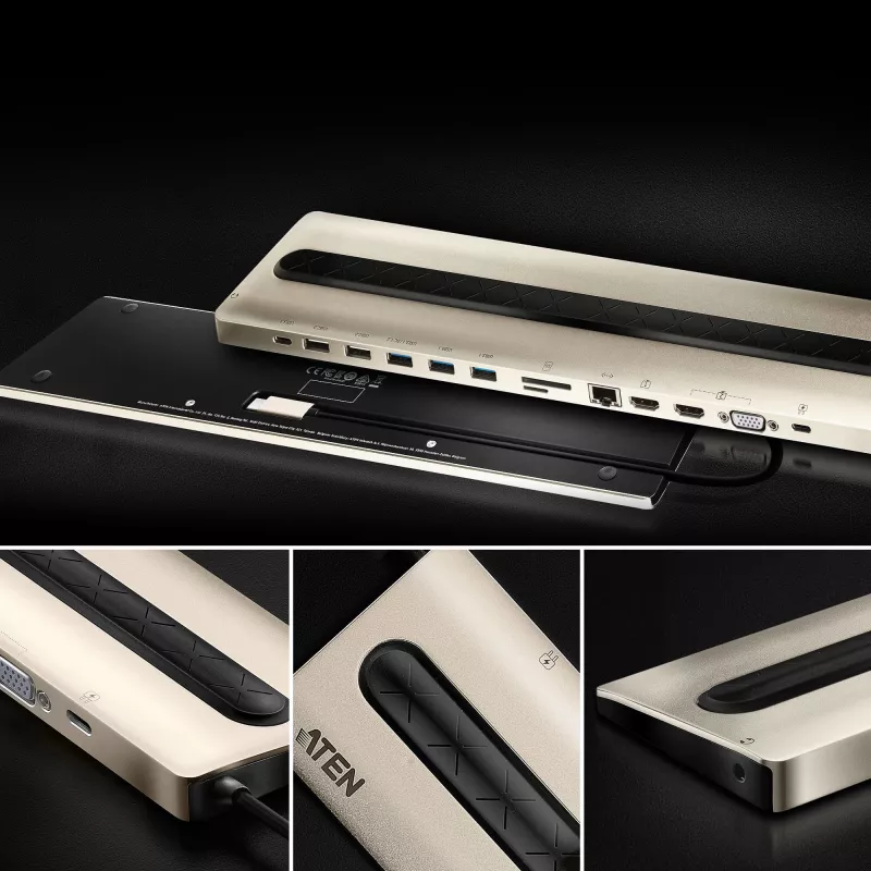 ATEN USB-C multiport dock s power pass-through
