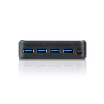 ATEN 2-portový USB 3.0 prepínač na zdieľanie periférií, 5 Gbit/s, Micro-USB Type-B, čierna, plast, 0 - 40 °C, -20 - 60 °C