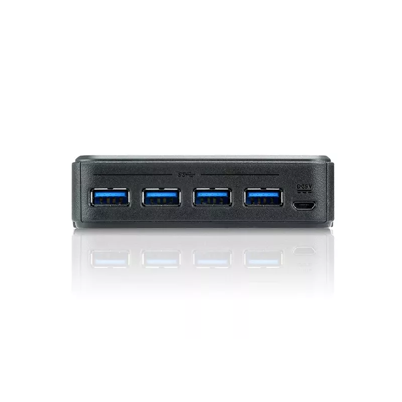 ATEN 2-portový USB 3.0 prepínač na zdieľanie periférií, 5 Gbit/s, Micro-USB Type-B, čierny, plast, 0 - 40 °C, -20 - 60 °C