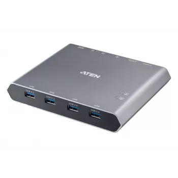 ATEN 2-portový 4K DisplayPort USB-C KVM dokovací prepínač s Power Pass-through