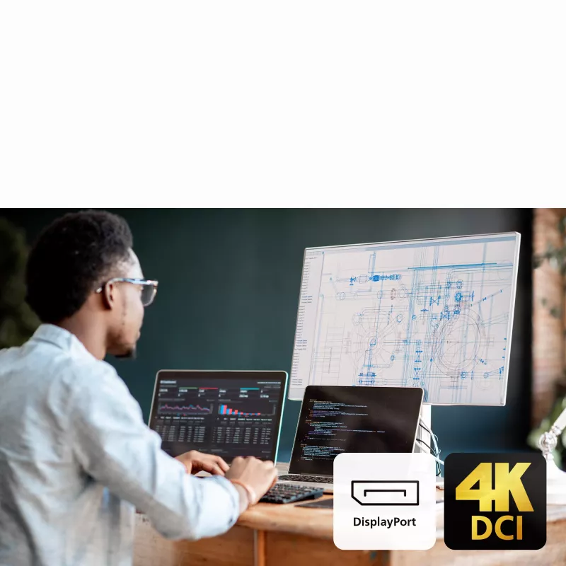 ATEN 2-portový 4K DisplayPort USB-C KVM dokovací prepínač s Power Pass-through