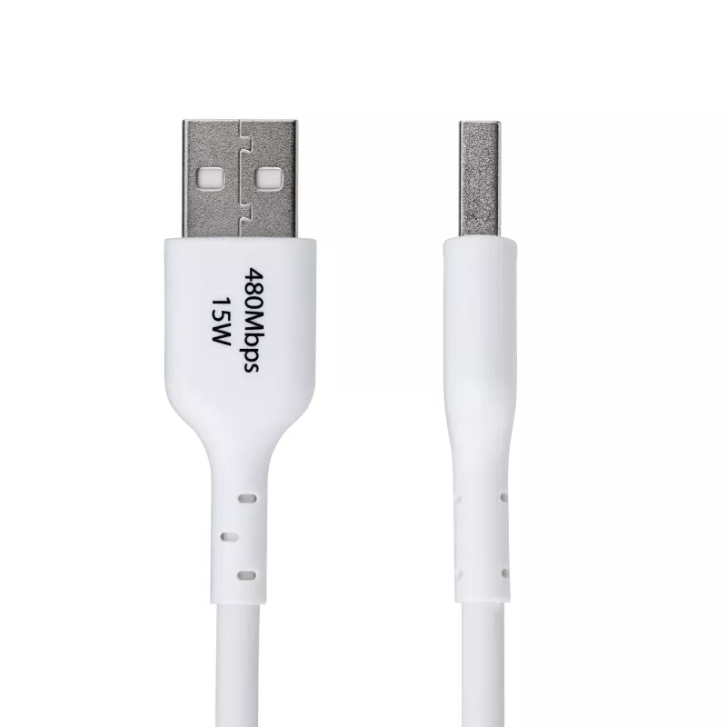 StarTech.com 3m (9.8ft) USB-A na USB-C nabíjací kábel, nabíjanie a synchronizácia, 3A, USB 2.0, TPE plášť – biely USB nabíjací kábel