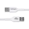 StarTech.com 3m (9.8ft) USB-A na USB-C nabíjací kábel, nabíjanie a synchronizácia, 3A, USB 2.0, TPE plášť – biely USB nabíjací kábel