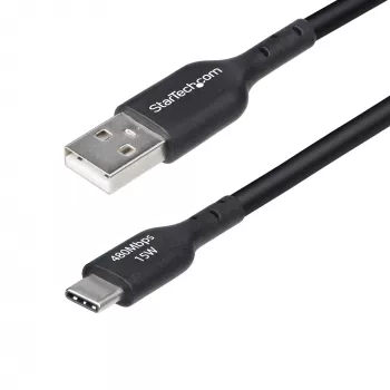 StarTech.com 4m (13ft) USB-A na USB-C nabíjací kábel, nabíjanie a synchronizácia, 3A, USB 2.0, TPE plášť – čierny USB nabíjací kábel