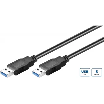 Microconnect USB3.0AA2B USB kábel USB 3.2 Gen 1 (3.1 Gen 1) 2 m USB A čierny